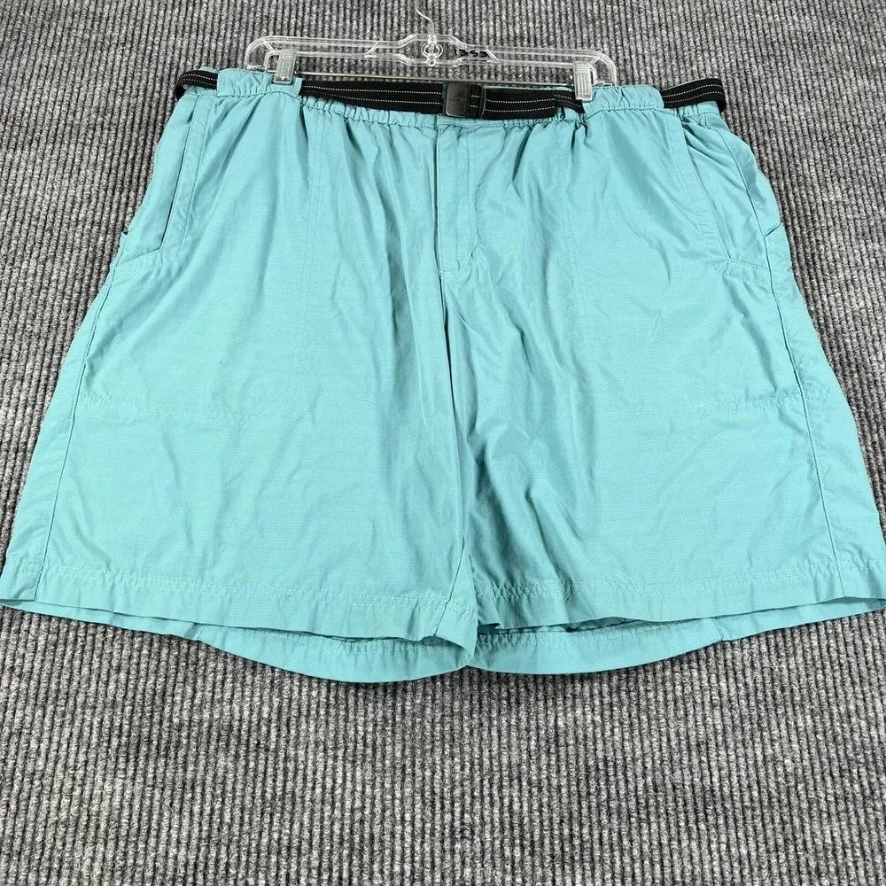 L.L. Bean Shorts Mens Size XL Extra Large Blue Belted Lined Swim Trunks Sharp